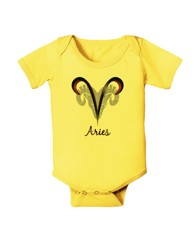 Aries Symbol Baby Romper Bodysuit-Baby Romper-TooLoud-Yellow-06-Months-Davson Sales