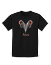 Aries Symbol Childrens Dark T-Shirt-Childrens T-Shirt-TooLoud-Black-X-Small-Davson Sales