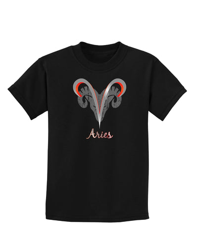 Aries Symbol Childrens Dark T-Shirt-Childrens T-Shirt-TooLoud-Black-X-Small-Davson Sales