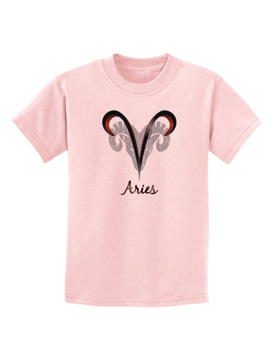 Aries Symbol Childrens T-Shirt-Childrens T-Shirt-TooLoud-PalePink-X-Small-Davson Sales