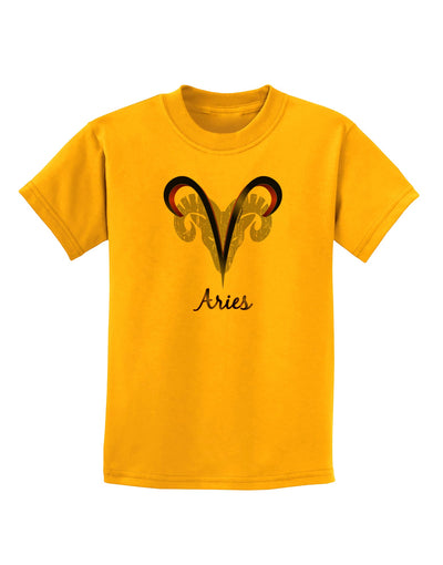 Aries Symbol Childrens T-Shirt-Childrens T-Shirt-TooLoud-Gold-X-Small-Davson Sales