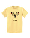 Aries Symbol Childrens T-Shirt-Childrens T-Shirt-TooLoud-Daffodil-Yellow-X-Small-Davson Sales