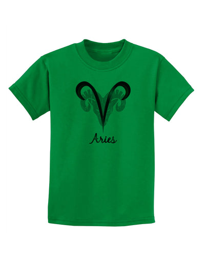 Aries Symbol Childrens T-Shirt-Childrens T-Shirt-TooLoud-Kelly-Green-X-Small-Davson Sales