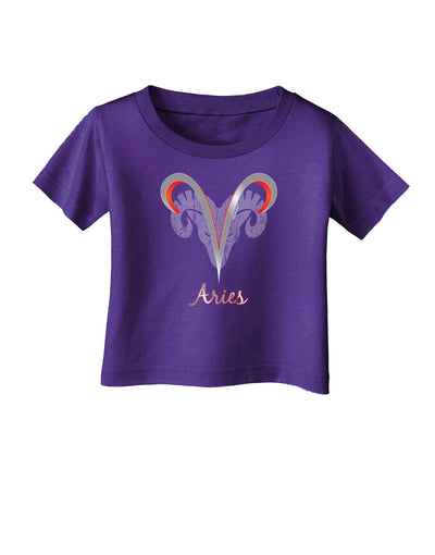 Aries Symbol Infant T-Shirt Dark-Infant T-Shirt-TooLoud-Purple-06-Months-Davson Sales