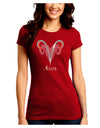 Aries Symbol Juniors Petite Crew Dark T-Shirt-T-Shirts Juniors Tops-TooLoud-Red-Juniors Fitted Small-Davson Sales