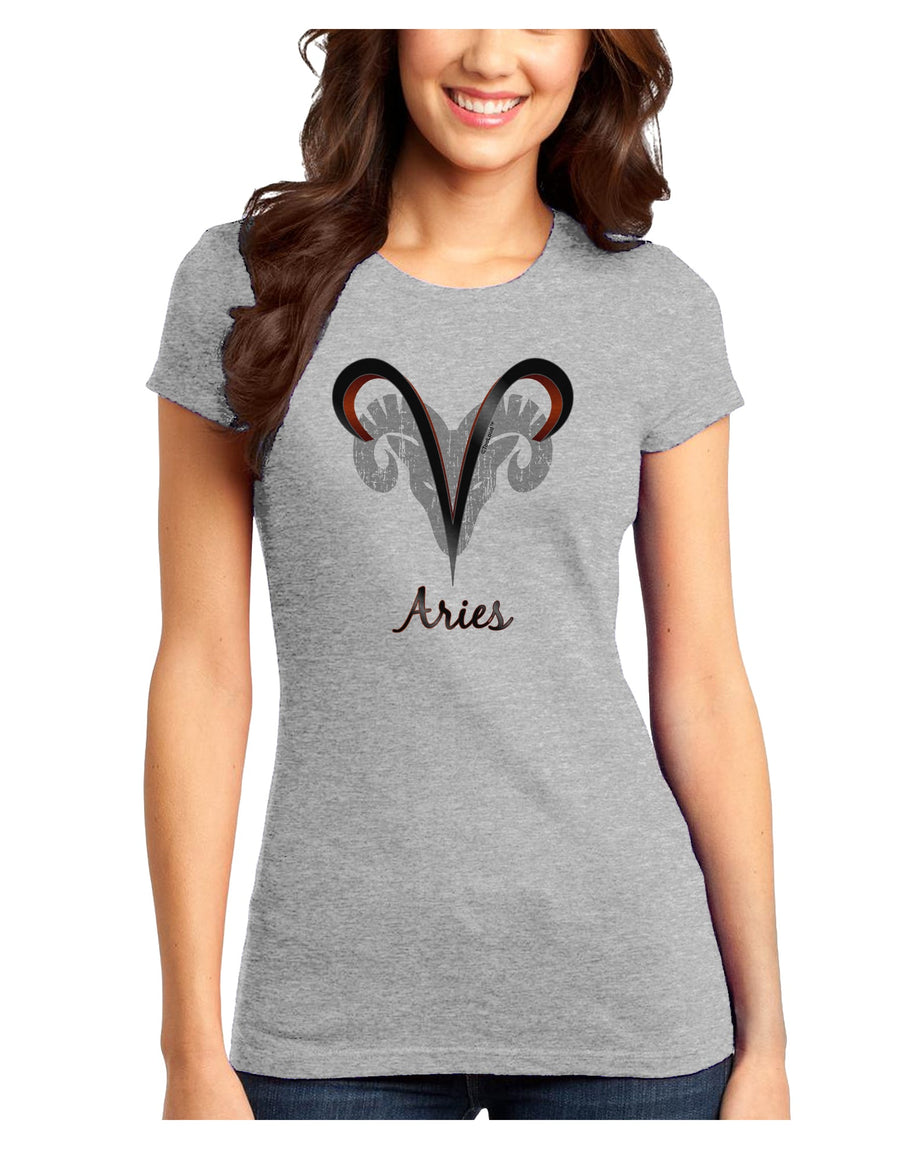 Aries Symbol Juniors Petite T-Shirt-T-Shirts Juniors Tops-TooLoud-White-Juniors Fitted X-Small-Davson Sales