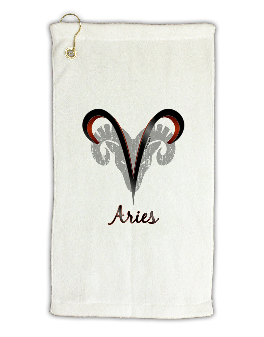 Aries Symbol Micro Terry Gromet Golf Towel 16 x 25 inch-Golf Towel-TooLoud-White-Davson Sales