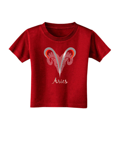 Aries Symbol Toddler T-Shirt Dark-Toddler T-Shirt-TooLoud-Red-2T-Davson Sales