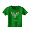 Aries Symbol Toddler T-Shirt Dark-Toddler T-Shirt-TooLoud-Clover-Green-2T-Davson Sales