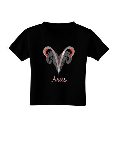 Aries Symbol Toddler T-Shirt Dark-Toddler T-Shirt-TooLoud-Black-2T-Davson Sales