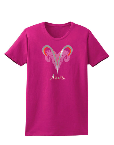 Aries Symbol Womens Dark T-Shirt-TooLoud-Hot-Pink-Small-Davson Sales