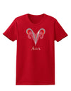 Aries Symbol Womens Dark T-Shirt-TooLoud-Red-X-Small-Davson Sales