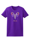 Aries Symbol Womens Dark T-Shirt-TooLoud-Purple-X-Small-Davson Sales