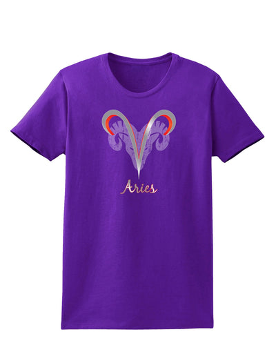 Aries Symbol Womens Dark T-Shirt-TooLoud-Purple-X-Small-Davson Sales