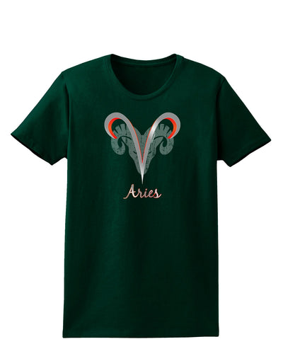 Aries Symbol Womens Dark T-Shirt-TooLoud-Forest-Green-Small-Davson Sales