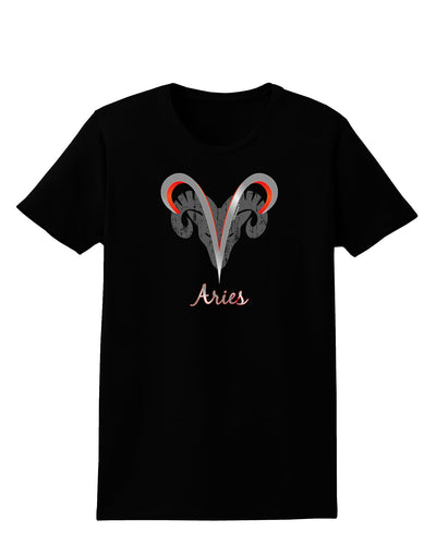 Aries Symbol Womens Dark T-Shirt-TooLoud-Black-X-Small-Davson Sales