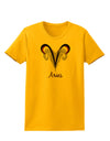 Aries Symbol Womens T-Shirt-Womens T-Shirt-TooLoud-Gold-X-Small-Davson Sales