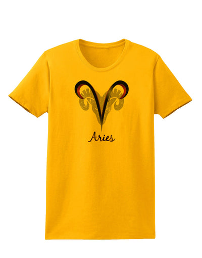 Aries Symbol Womens T-Shirt-Womens T-Shirt-TooLoud-Gold-X-Small-Davson Sales