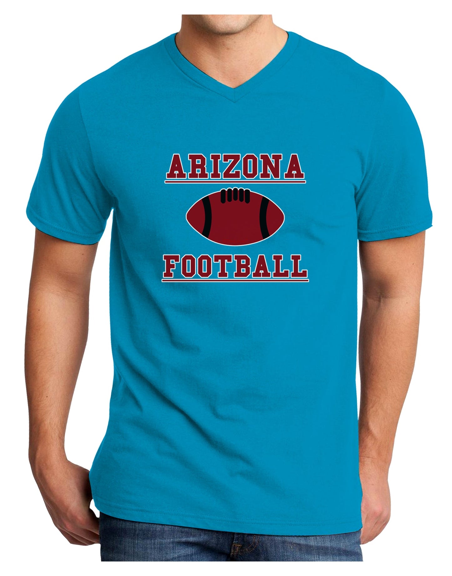 Arizona Football Adult Dark V-Neck T-Shirt by TooLoud-TooLoud-Turquoise-Small-Davson Sales