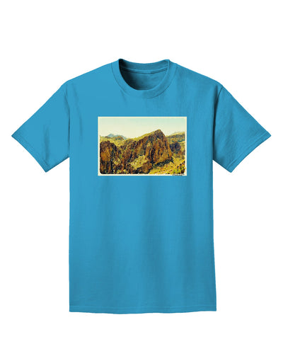 Arizona Mountains Watercolor Adult Dark T-Shirt-Mens T-Shirt-TooLoud-Turquoise-Small-Davson Sales