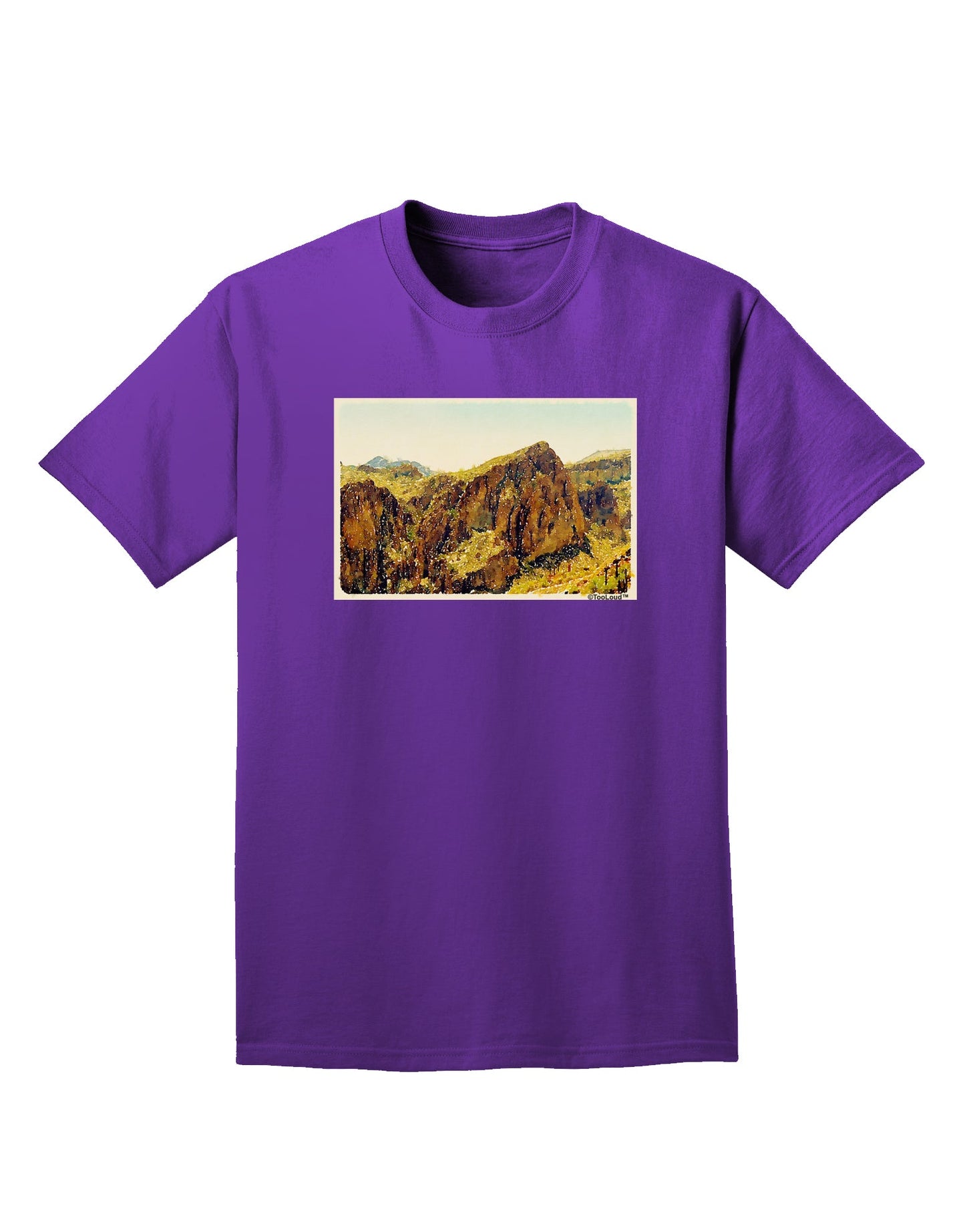 Arizona Mountains Watercolor Adult Dark T-Shirt-Mens T-Shirt-TooLoud-Purple-Small-Davson Sales