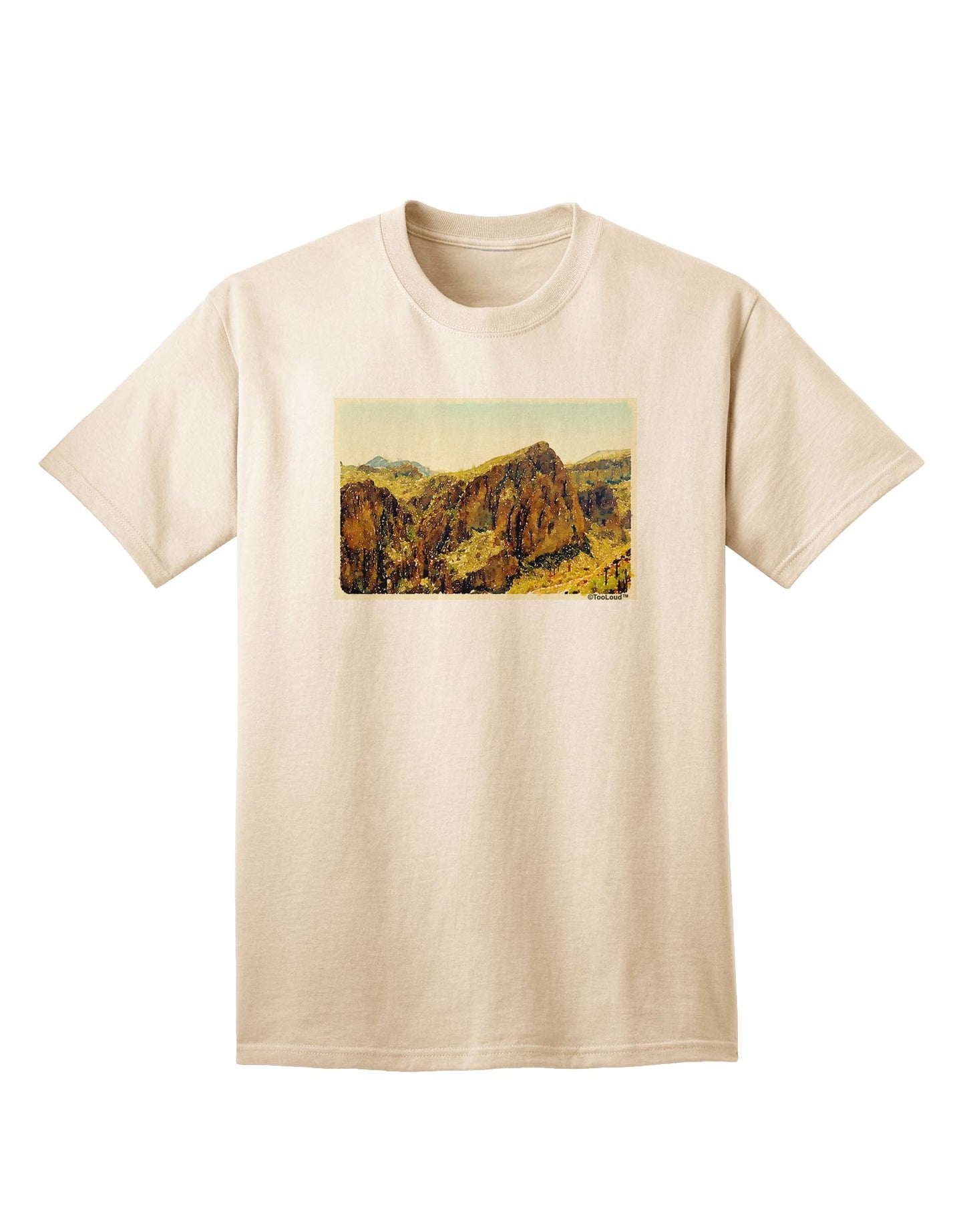 Arizona Mountains Watercolor Adult T-Shirt-Mens T-Shirt-TooLoud-Natural-Small-Davson Sales