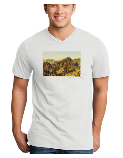 Arizona Mountains Watercolor Adult V-Neck T-shirt-Mens V-Neck T-Shirt-TooLoud-White-Small-Davson Sales