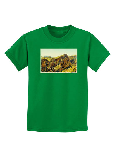 Arizona Mountains Watercolor Childrens Dark T-Shirt-Childrens T-Shirt-TooLoud-Kelly-Green-X-Small-Davson Sales