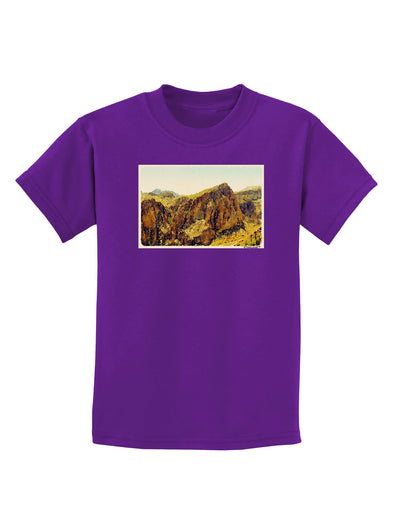 Arizona Mountains Watercolor Childrens Dark T-Shirt-Childrens T-Shirt-TooLoud-Purple-X-Small-Davson Sales