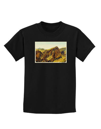 Arizona Mountains Watercolor Childrens Dark T-Shirt-Childrens T-Shirt-TooLoud-Black-X-Small-Davson Sales