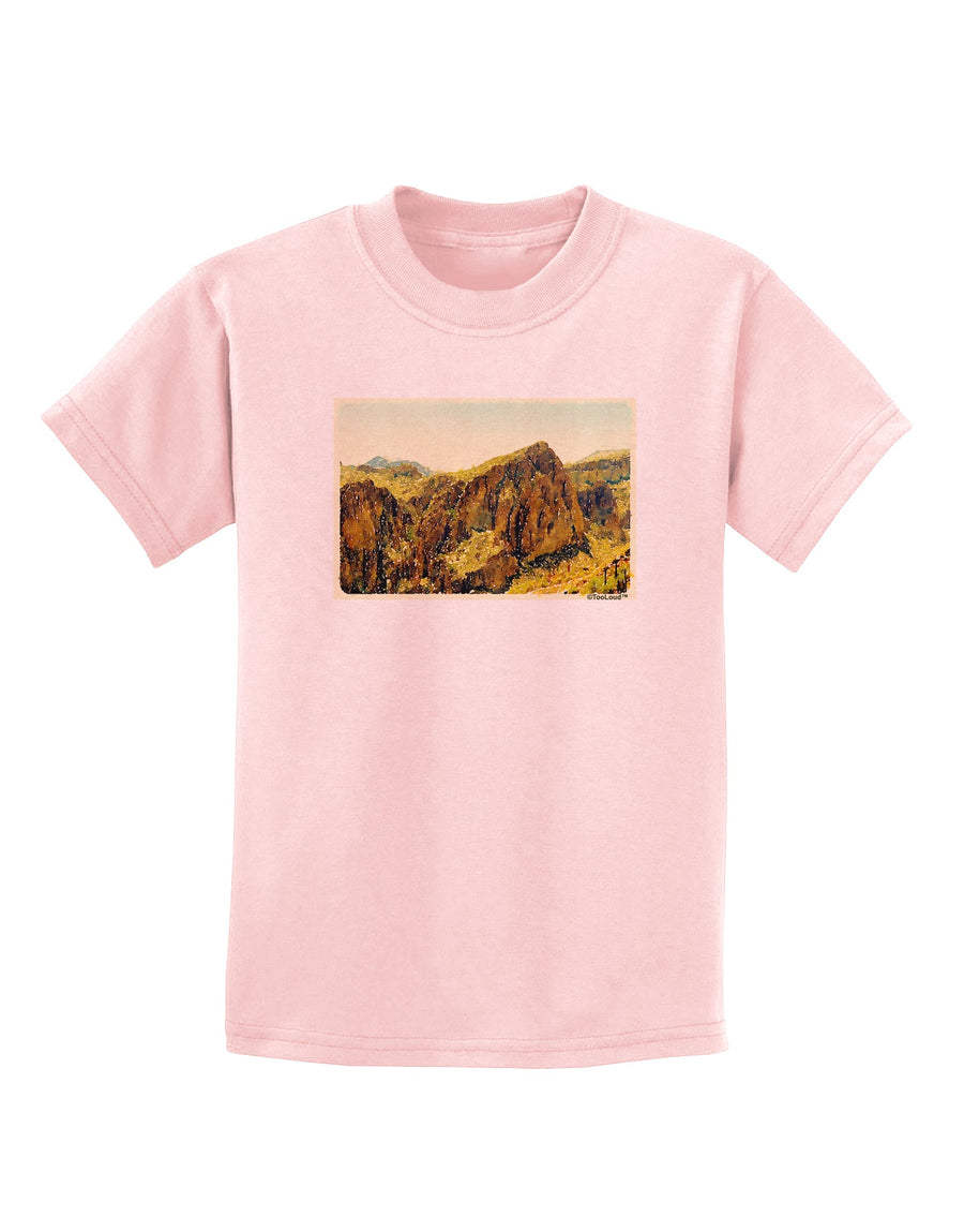 Arizona Mountains Watercolor Childrens T-Shirt-Childrens T-Shirt-TooLoud-White-X-Small-Davson Sales