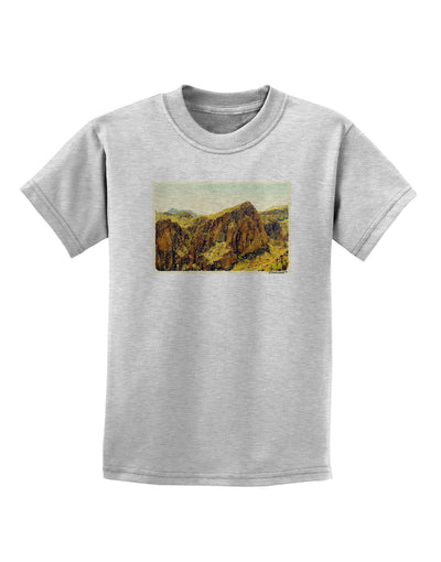 Arizona Mountains Watercolor Childrens T-Shirt-Childrens T-Shirt-TooLoud-AshGray-X-Small-Davson Sales