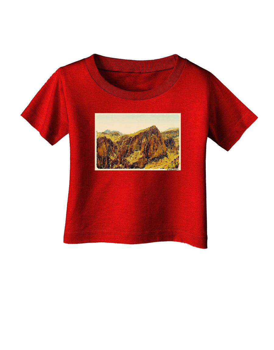 Arizona Mountains Watercolor Infant T-Shirt Dark-Infant T-Shirt-TooLoud-Black-06-Months-Davson Sales