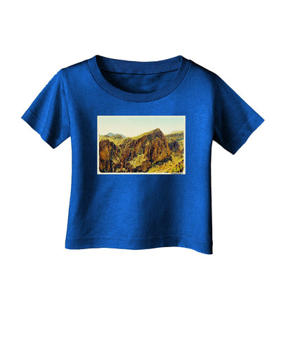 Arizona Mountains Watercolor Infant T-Shirt Dark-Infant T-Shirt-TooLoud-Royal-Blue-06-Months-Davson Sales