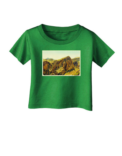 Arizona Mountains Watercolor Infant T-Shirt Dark-Infant T-Shirt-TooLoud-Clover-Green-06-Months-Davson Sales