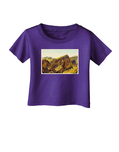 Arizona Mountains Watercolor Infant T-Shirt Dark-Infant T-Shirt-TooLoud-Purple-06-Months-Davson Sales