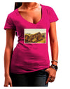Arizona Mountains Watercolor Juniors V-Neck Dark T-Shirt-Womens V-Neck T-Shirts-TooLoud-Hot-Pink-Juniors Fitted Small-Davson Sales