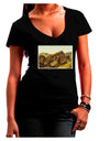 Arizona Mountains Watercolor Juniors V-Neck Dark T-Shirt-Womens V-Neck T-Shirts-TooLoud-Black-Juniors Fitted Small-Davson Sales