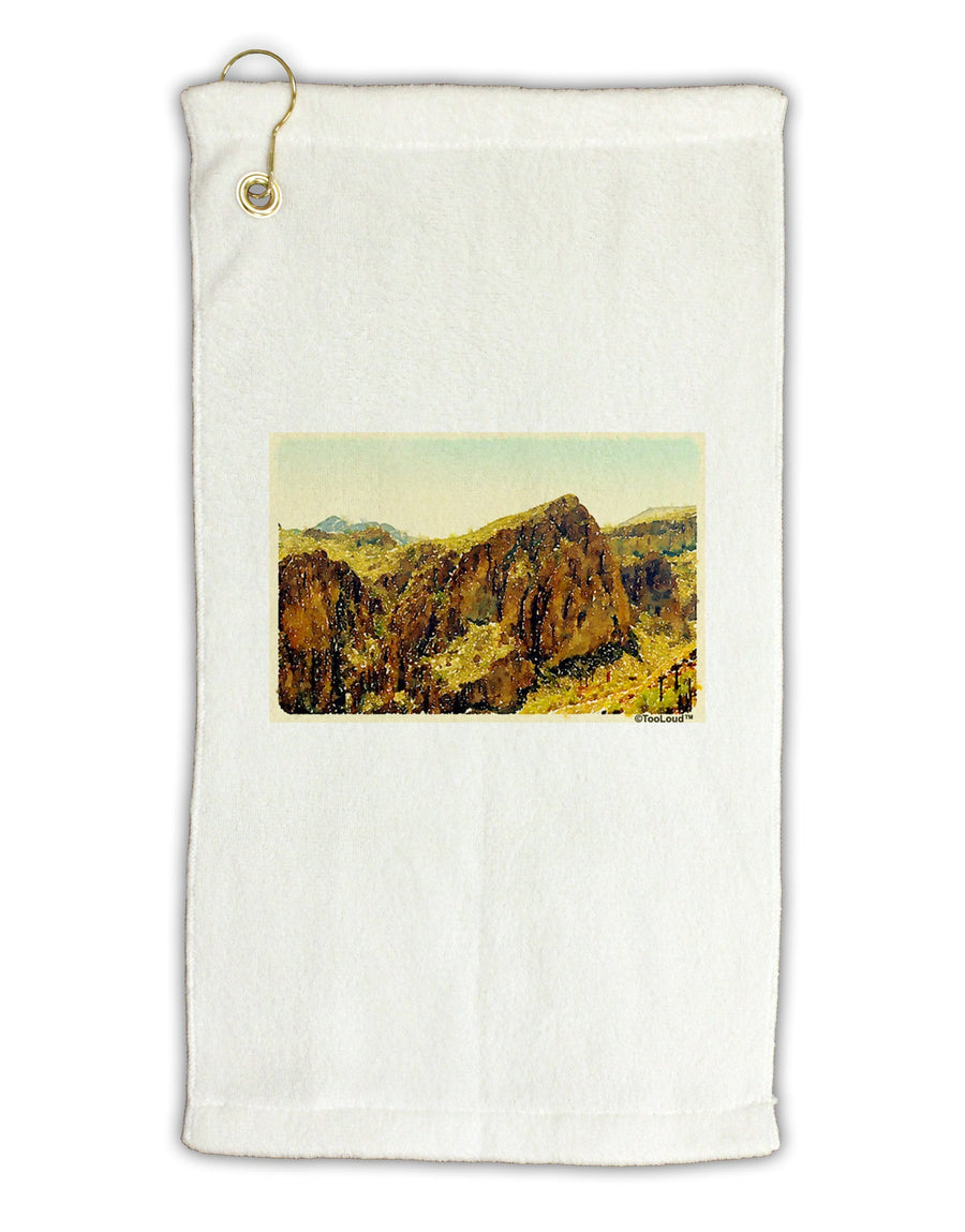 Arizona Mountains Watercolor Micro Terry Gromet Golf Towel 11&#x22;x19-Golf Towel-TooLoud-White-Davson Sales