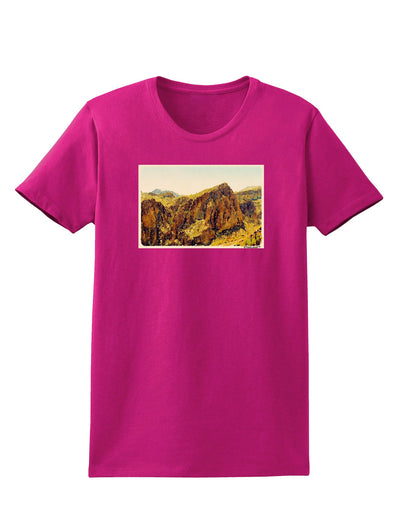 Arizona Mountains Watercolor Womens Dark T-Shirt-TooLoud-Hot-Pink-Small-Davson Sales