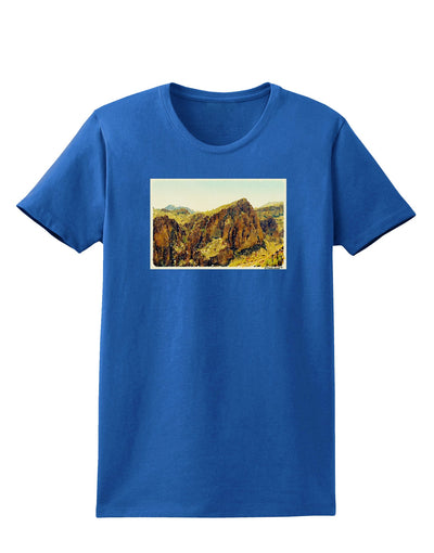 Arizona Mountains Watercolor Womens Dark T-Shirt-TooLoud-Royal-Blue-X-Small-Davson Sales