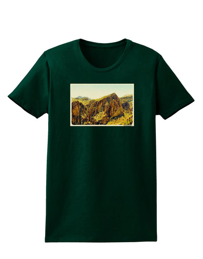 Arizona Mountains Watercolor Womens Dark T-Shirt-TooLoud-Forest-Green-Small-Davson Sales