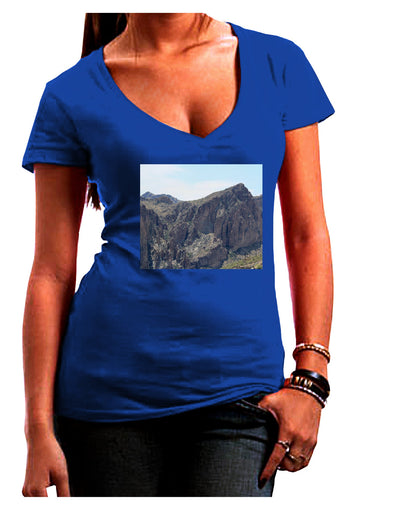 Arizona Saguaro Lake Mountains Juniors V-Neck Dark T-Shirt-Womens V-Neck T-Shirts-TooLoud-Royal-Blue-Juniors Fitted Small-Davson Sales