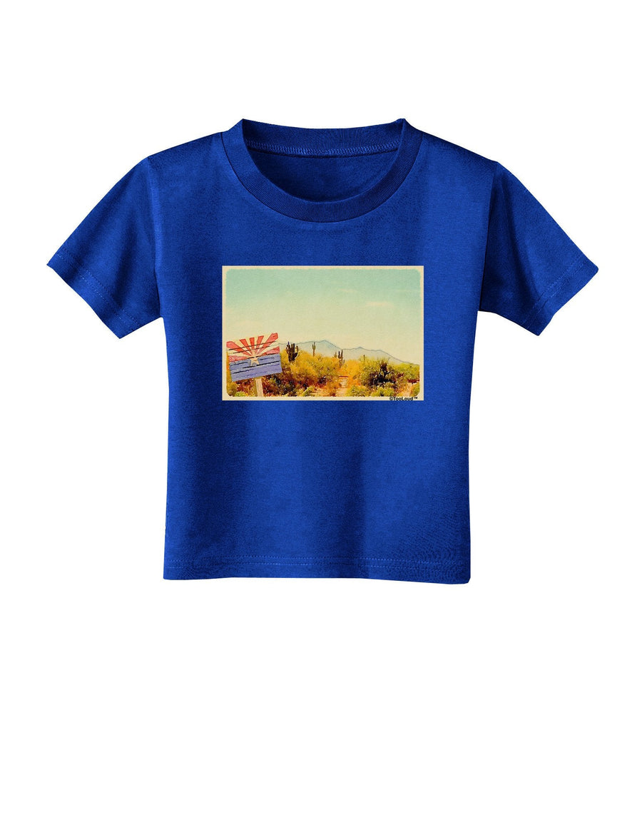 Arizona Scene Watercolor Toddler T-Shirt Dark-Toddler T-Shirt-TooLoud-Black-4T-Davson Sales