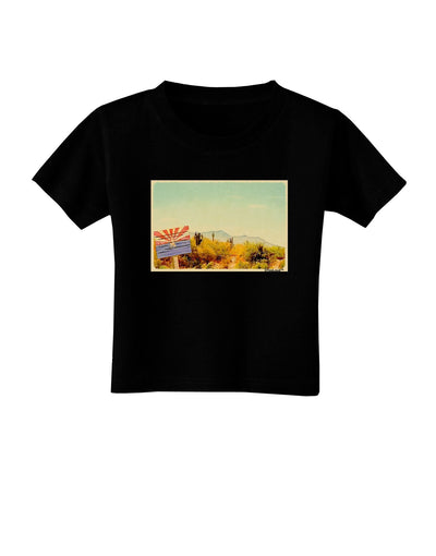 Arizona Scene Watercolor Toddler T-Shirt Dark-Toddler T-Shirt-TooLoud-Black-4T-Davson Sales