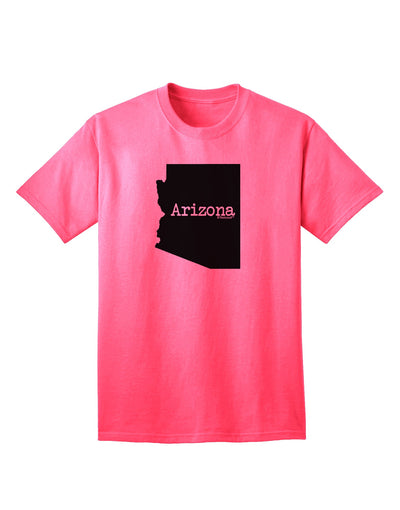 Arizona State Shape Adult T-Shirt by TooLoud - Show your love for Arizona with this stylish and high-quality adult t-shirt.-Mens T-shirts-TooLoud-Neon-Pink-Small-Davson Sales