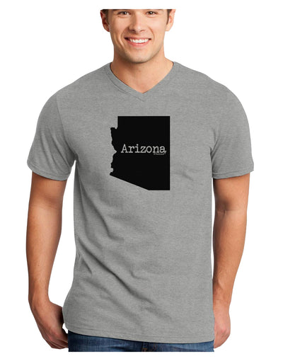 Arizona - United States Shape Adult V-Neck T-shirt by TooLoud-Mens V-Neck T-Shirt-TooLoud-HeatherGray-Small-Davson Sales