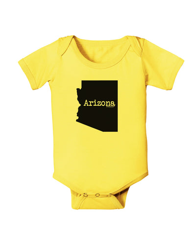 Arizona - United States Shape Baby Romper Bodysuit by TooLoud-Baby Romper-TooLoud-Yellow-06-Months-Davson Sales