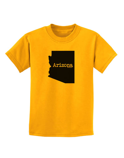 Arizona - United States Shape Childrens T-Shirt by TooLoud-Childrens T-Shirt-TooLoud-Gold-X-Small-Davson Sales