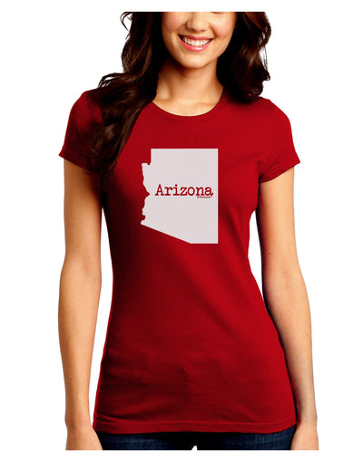 Arizona - United States Shape Juniors Crew Dark T-Shirt by TooLoud-T-Shirts Juniors Tops-TooLoud-Red-Juniors Fitted Small-Davson Sales